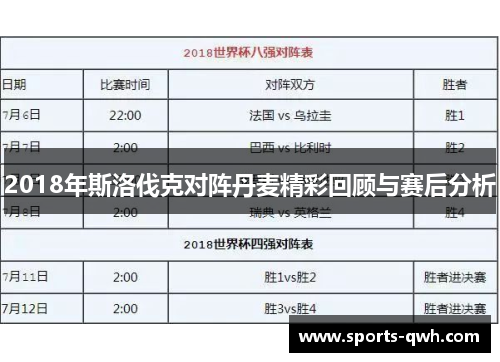 2018年斯洛伐克对阵丹麦精彩回顾与赛后分析
